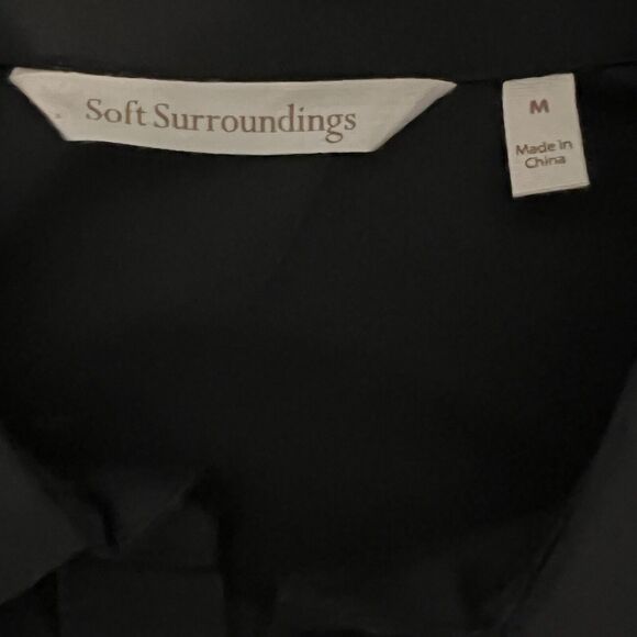 SOFT SURROUNDINGS Black Embroidered Button Up Tunic Lace Sz M Gothcore Witchy - Picture 9 of 12